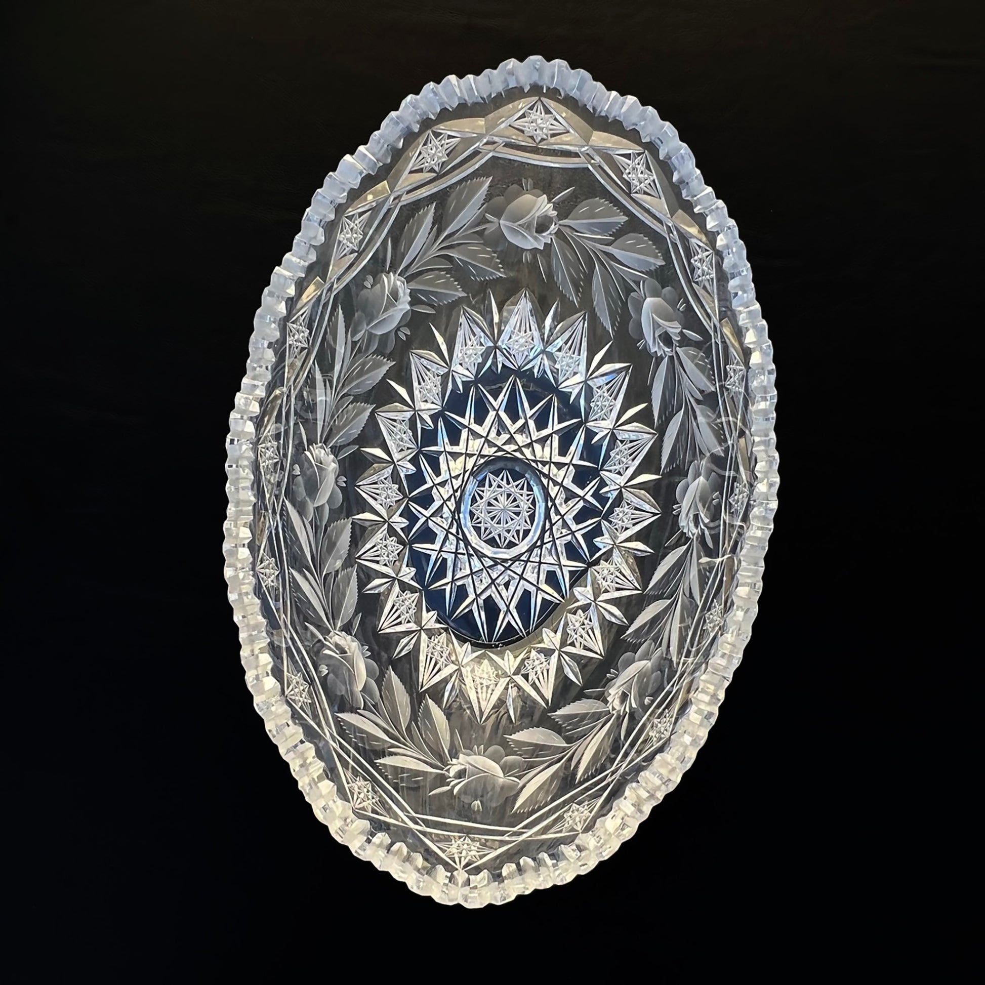 American-Brilliant-Decorative-Crystal-Centerpiece-Bowl-with-sawtooth-edge-and-etched-roses-and-leaves.