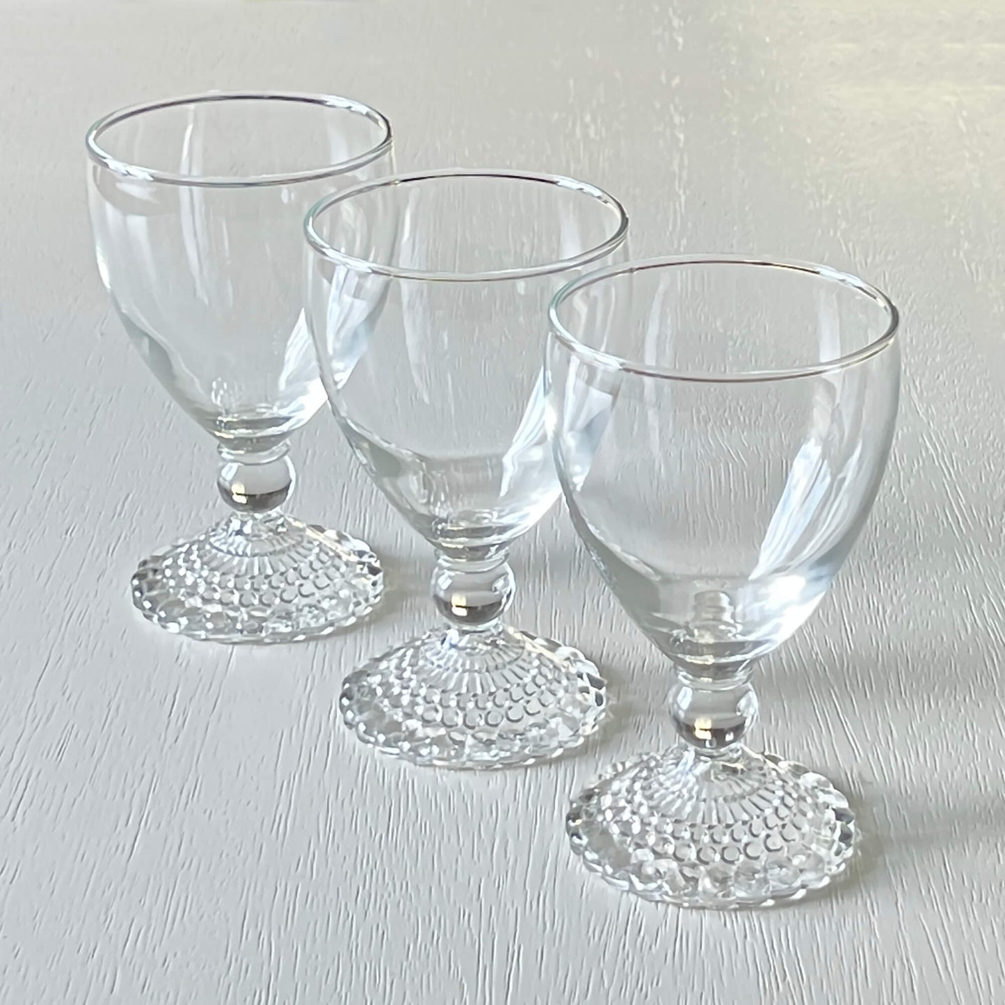 Anchor-Hocking-Clear-Bubble-Foot-Goblets.