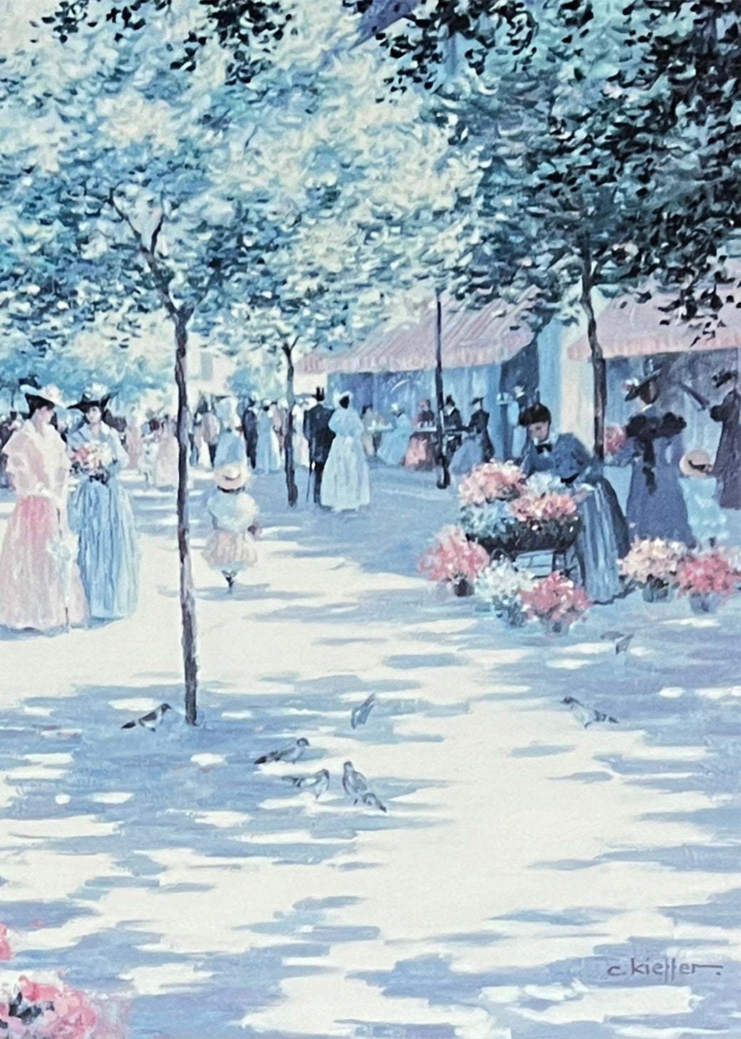 Close-up-of-C.-Kieffer-Parisian-Street-Scene-artwork, lright-side.