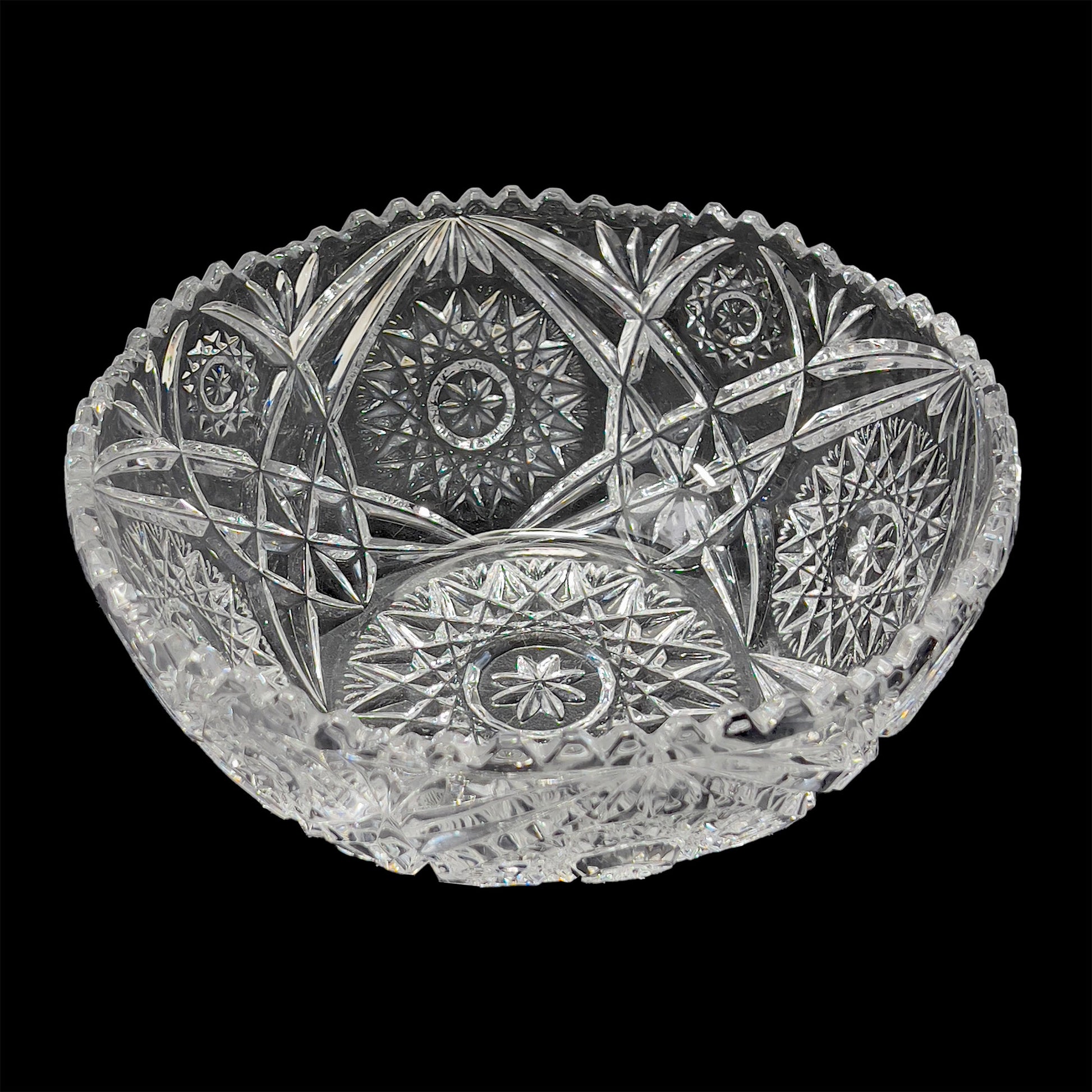 Clear-lead-crystal-Round-Serving-Bowl.-