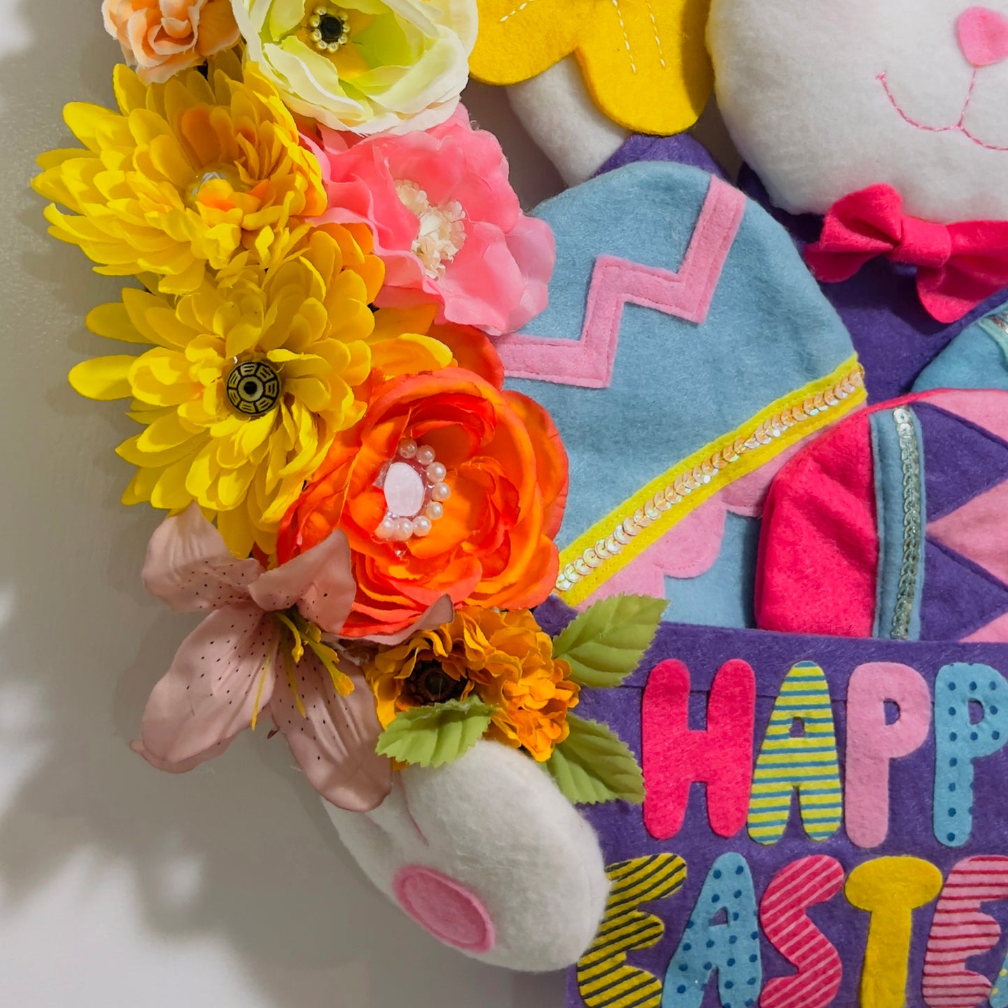 Close-up-Easter-Holiday-door-wreath