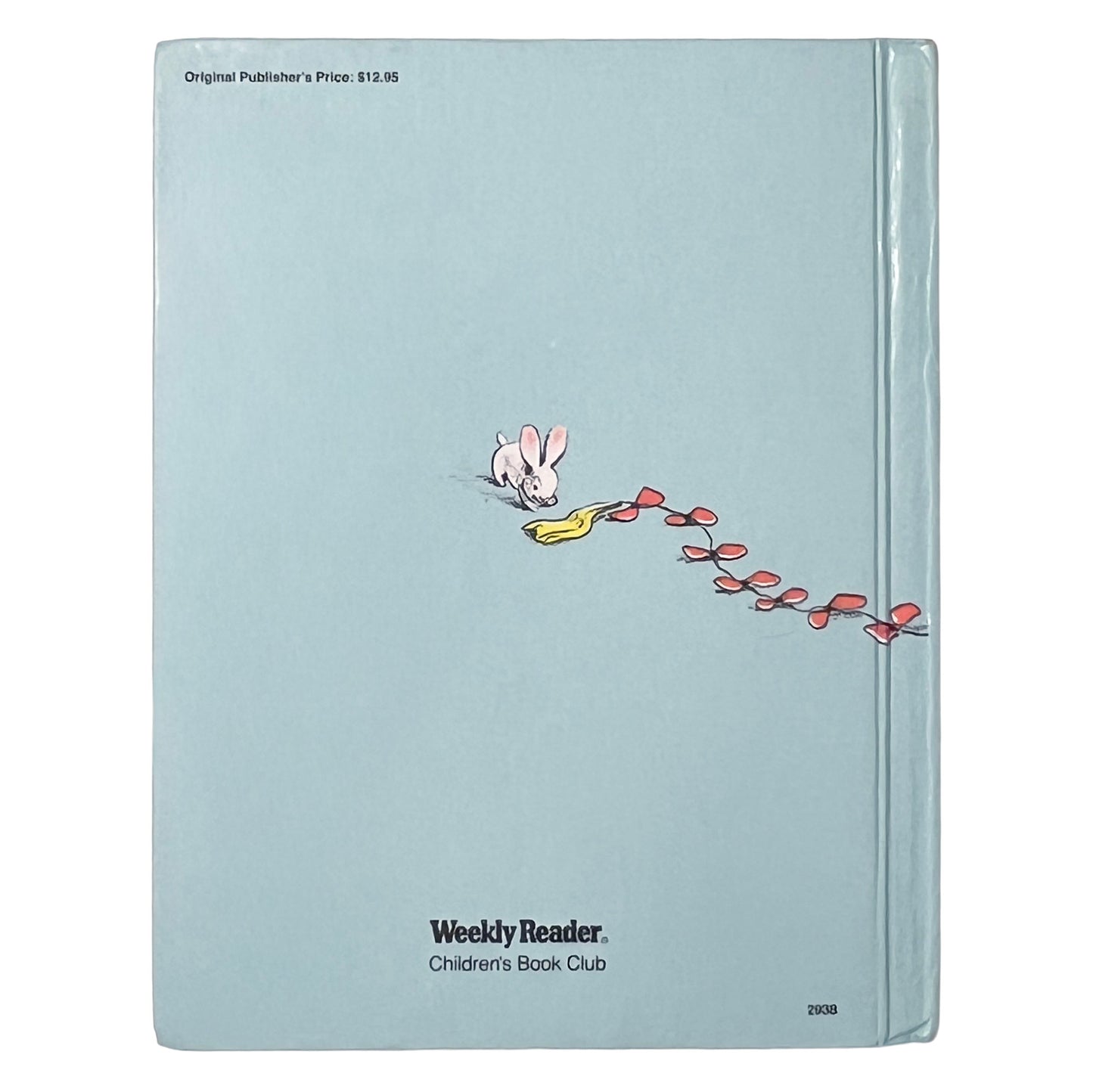 Book with a cartoon character on the back cover, featuring the Weekly Reader Children's Book Club logo.
