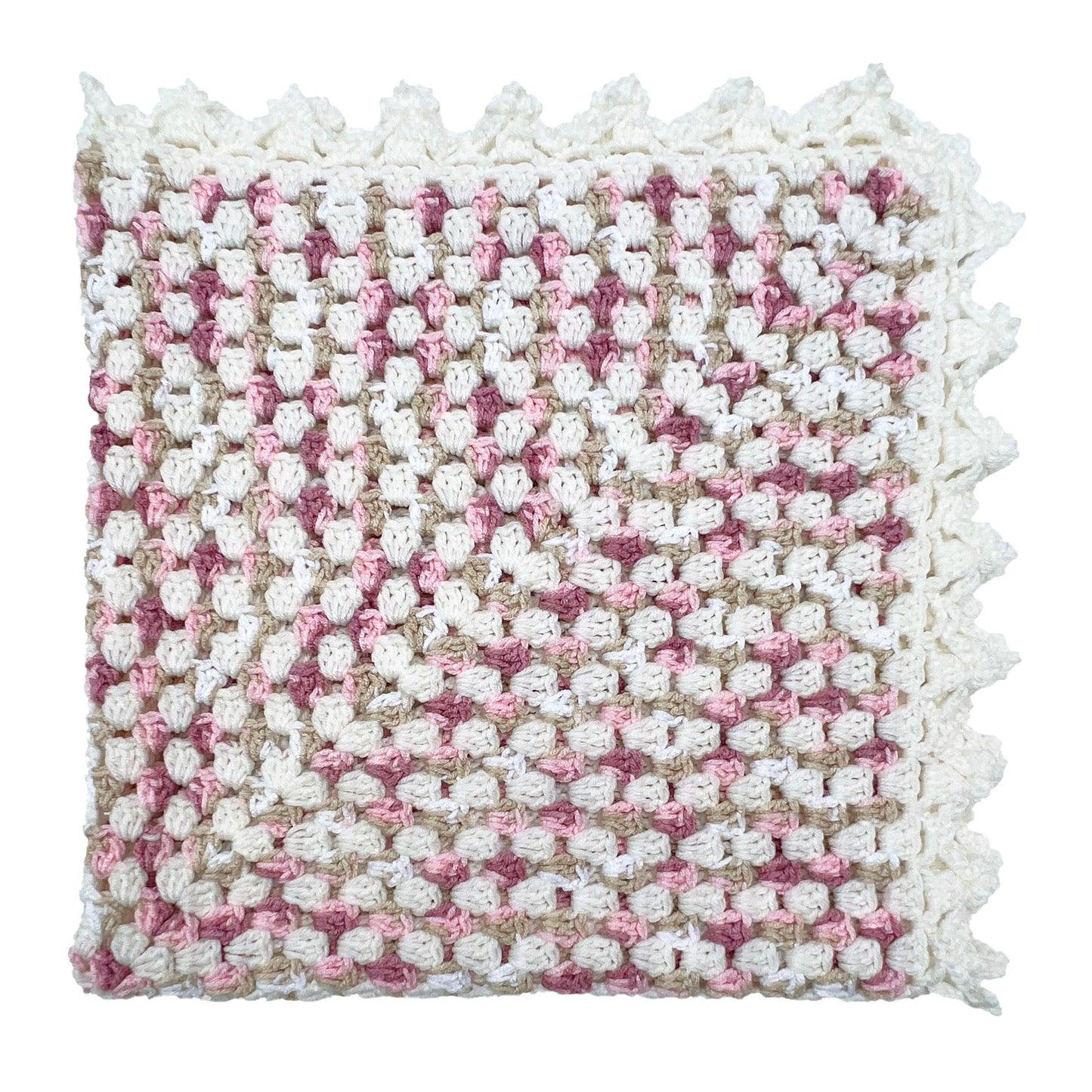 Infant-Lapghan-Square-Receiving-Blanket_-Afghan.-White-Beige-Pink.-Shop-eBargainsAndDeals.com