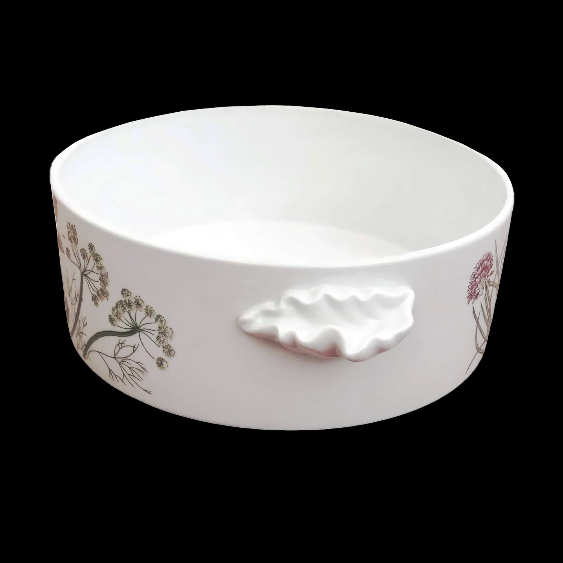 JSC-Herbs-Spices-Casserole-by-Shafford.-White-Green-Porcelain.-Side-view-4-Shop-eBargainsAndDeals.com