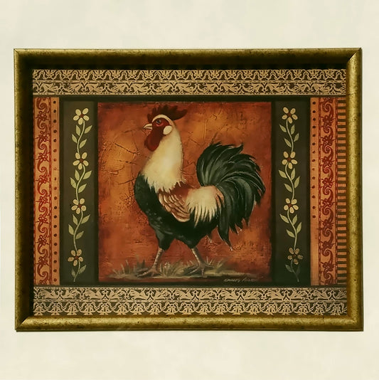 Kimberly-Poloson-Mediterranean-Rooster-VII-Framed-Art-Print..-Close-up-view.-Shop-eBargainsAndDeals.com
