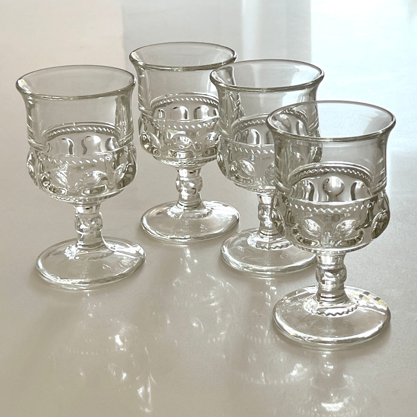 1940's Tiffin-Franciscan King's Crown Clear Water Goblets