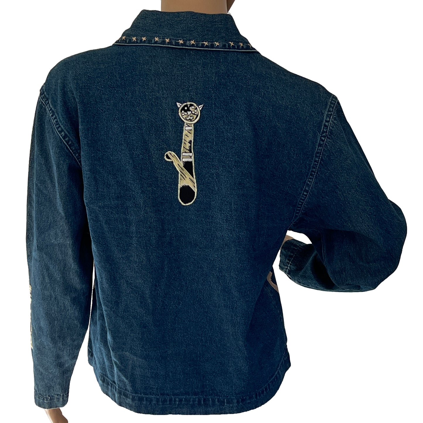 Life-Style-Petite-Blue-Denim-Jean-Jacket.-PP-Back-view.-Shop-eBargainsAndDeals..com