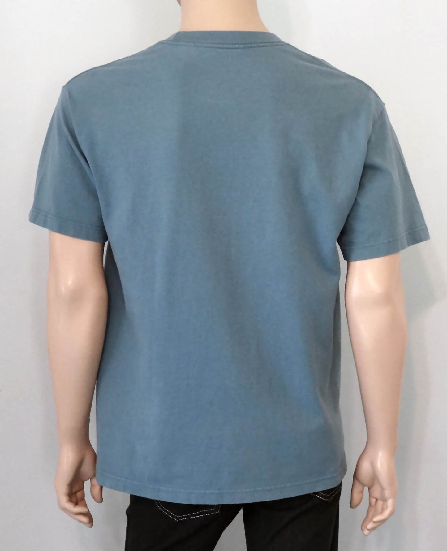 Men's-Blue-Short-Sleeve-Funny-T-Shirt, Back-view