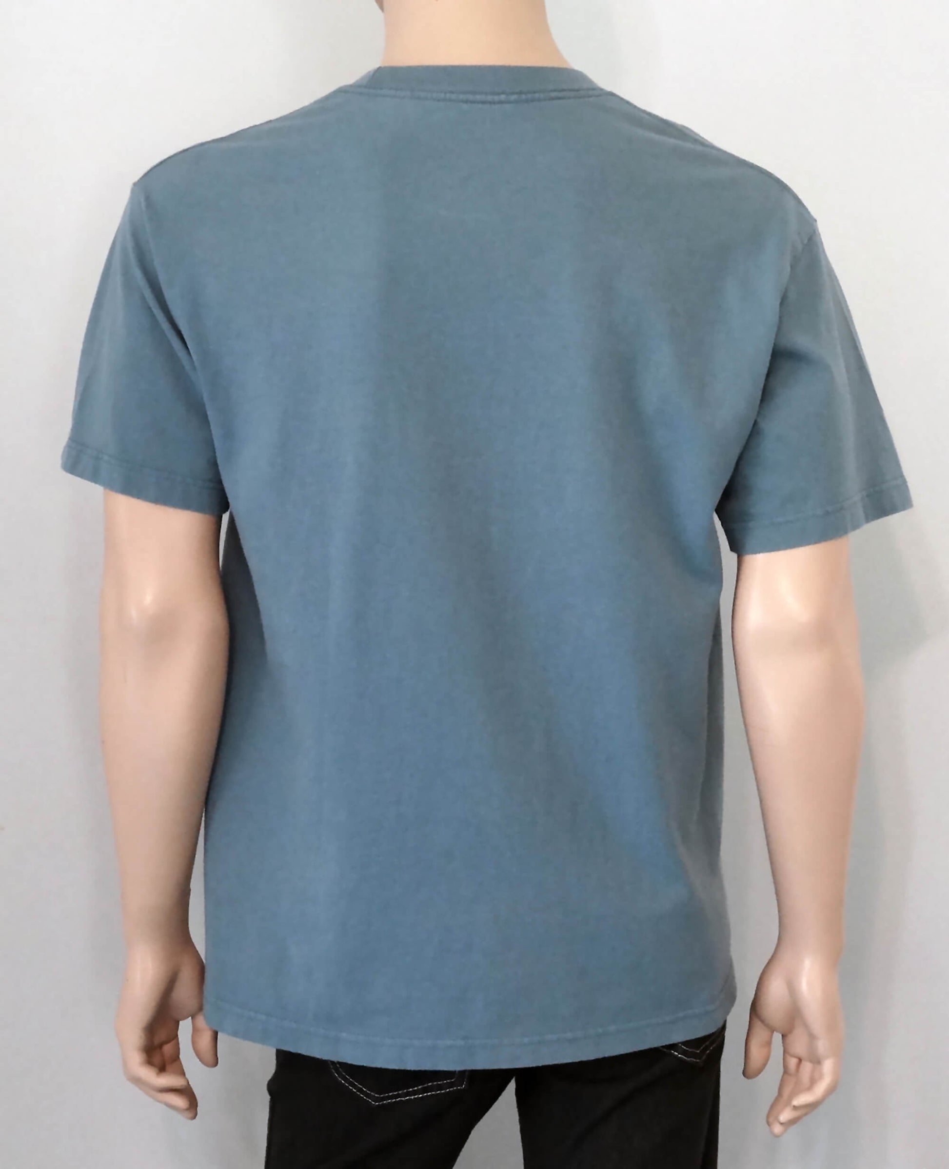 Men's-Blue-Short-Sleeve-Funny-T-Shirt, Back-view