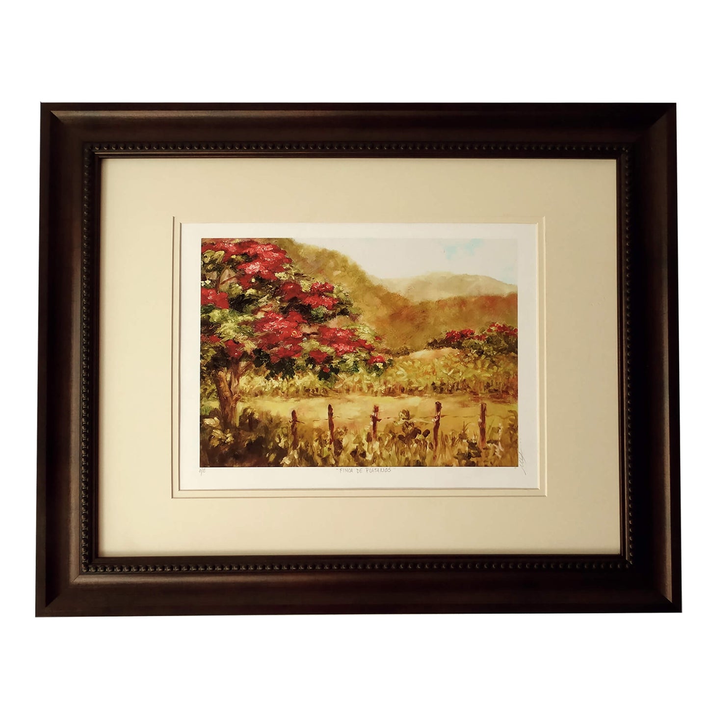 Monica-Linville-Finca-de-Platanos-Framed-Lithograph_-PM-Hand-Signed.-3.-Shop-eBargainsAndDeals.com