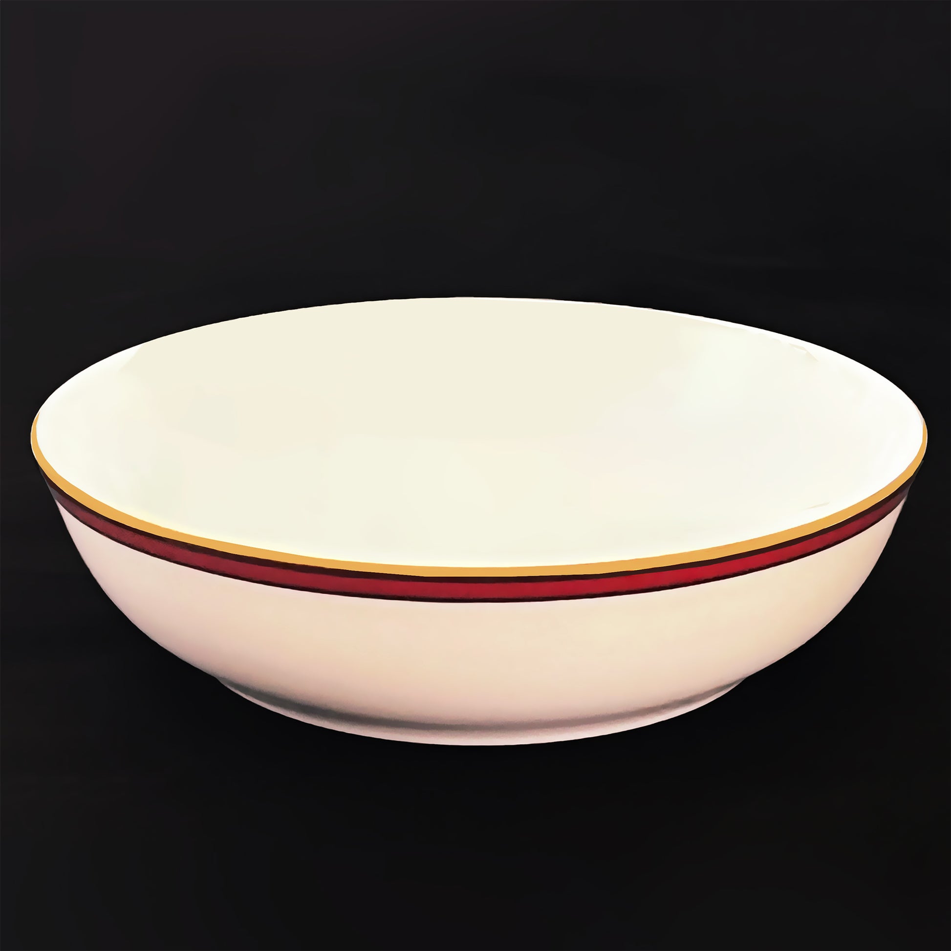 Pickard-Burgundy-and-24k-Gold-Soup-Bowls.- Set-of-nine-bowls.