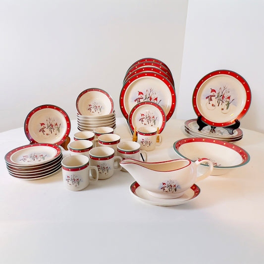 35pc Royal Seasons Snowman Dinnerware Set - 8 Place Settings