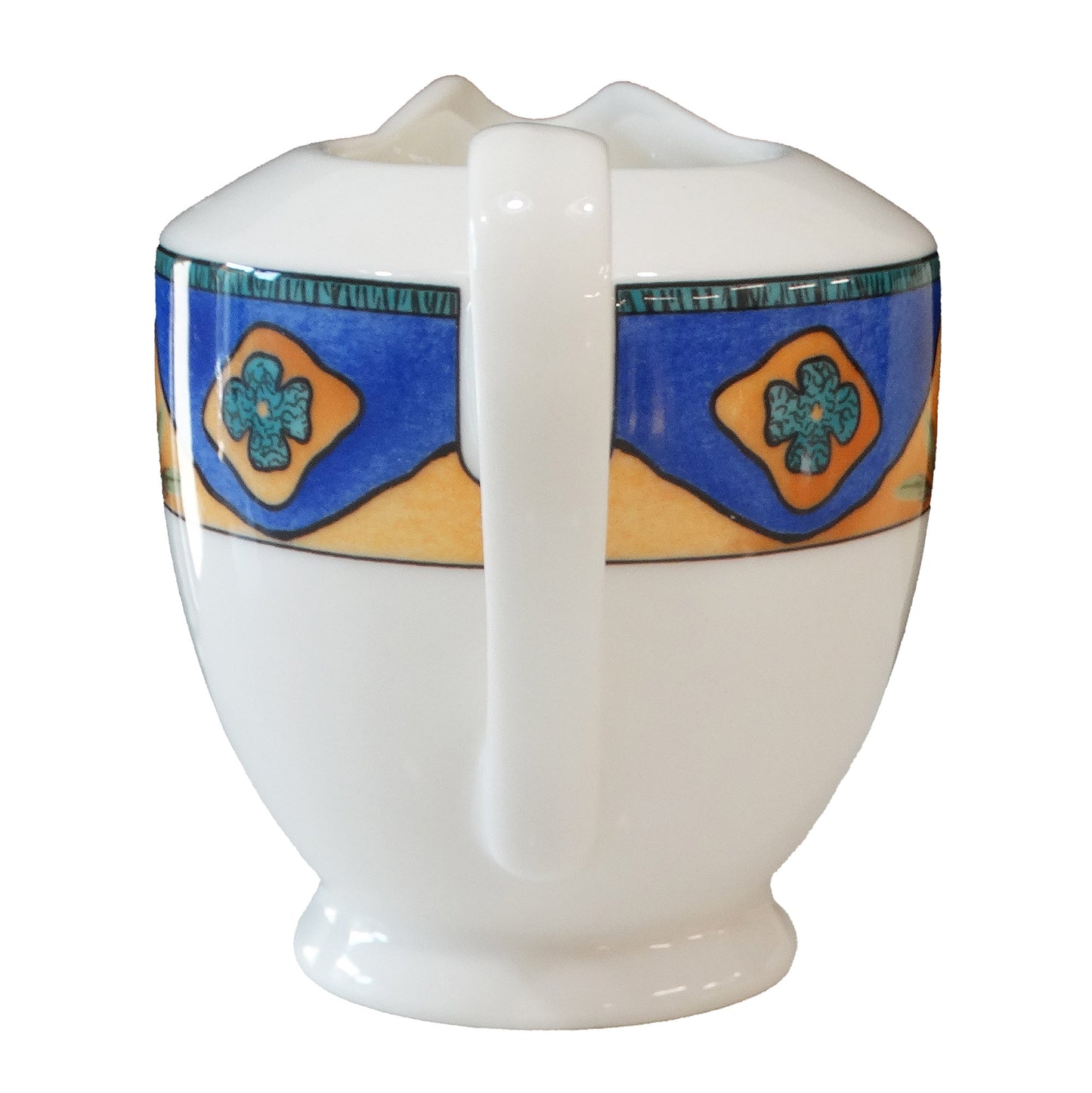 Starburst-China-Creamer-by-Sakura-Art-of-Dining.-Handle-view.