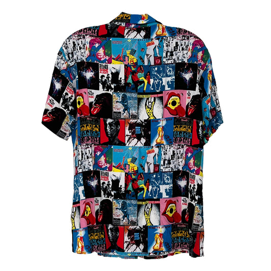 The-Rolling-Stones-Short-Sleeve-Button-Down-Graphic-Shirt.-M.