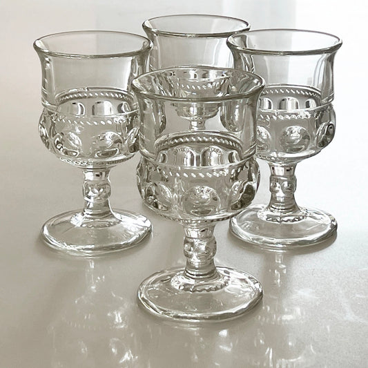 1940's Tiffin-Franciscan King's Crown Clear Water Goblets