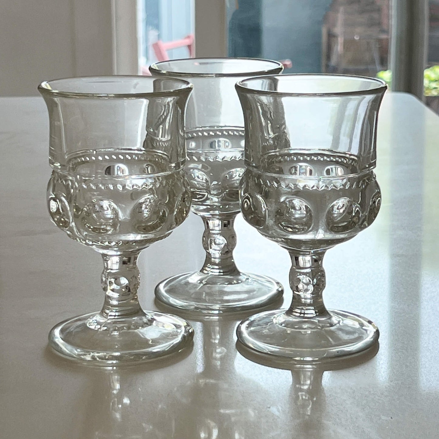 1940's Tiffin-Franciscan King's Crown Clear Water Goblets