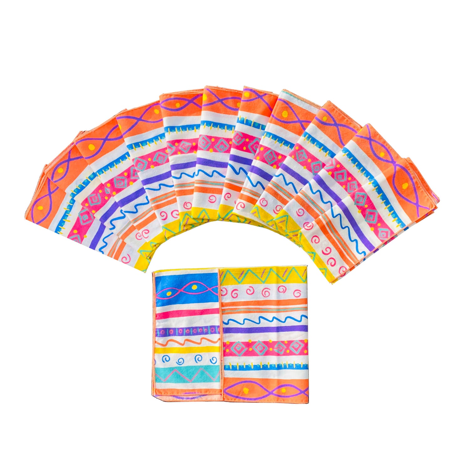 Vintage-Orange_-White-Yellow-Multi-Color-Cloth-Dinner-Napkins.-Shop-eBargainsAndDeals.com