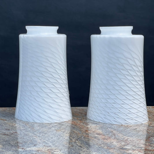 Two white Westinghouse replacement glass shades