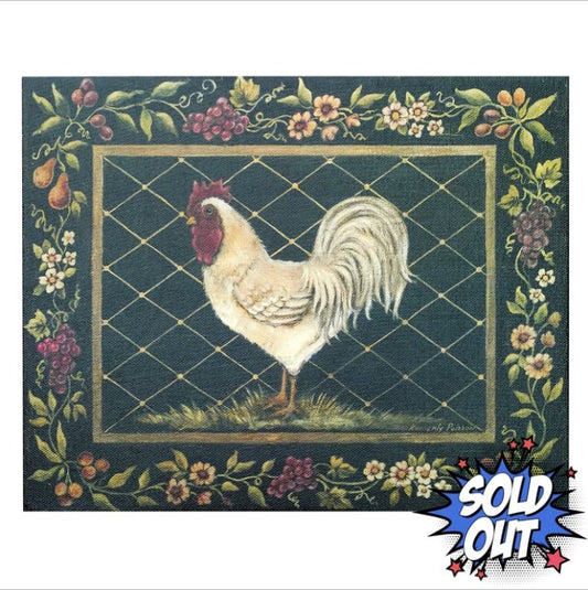 Old World Rooster Fine Art Canvas Giclée by Kimberly Poloson 20x16x1.5"