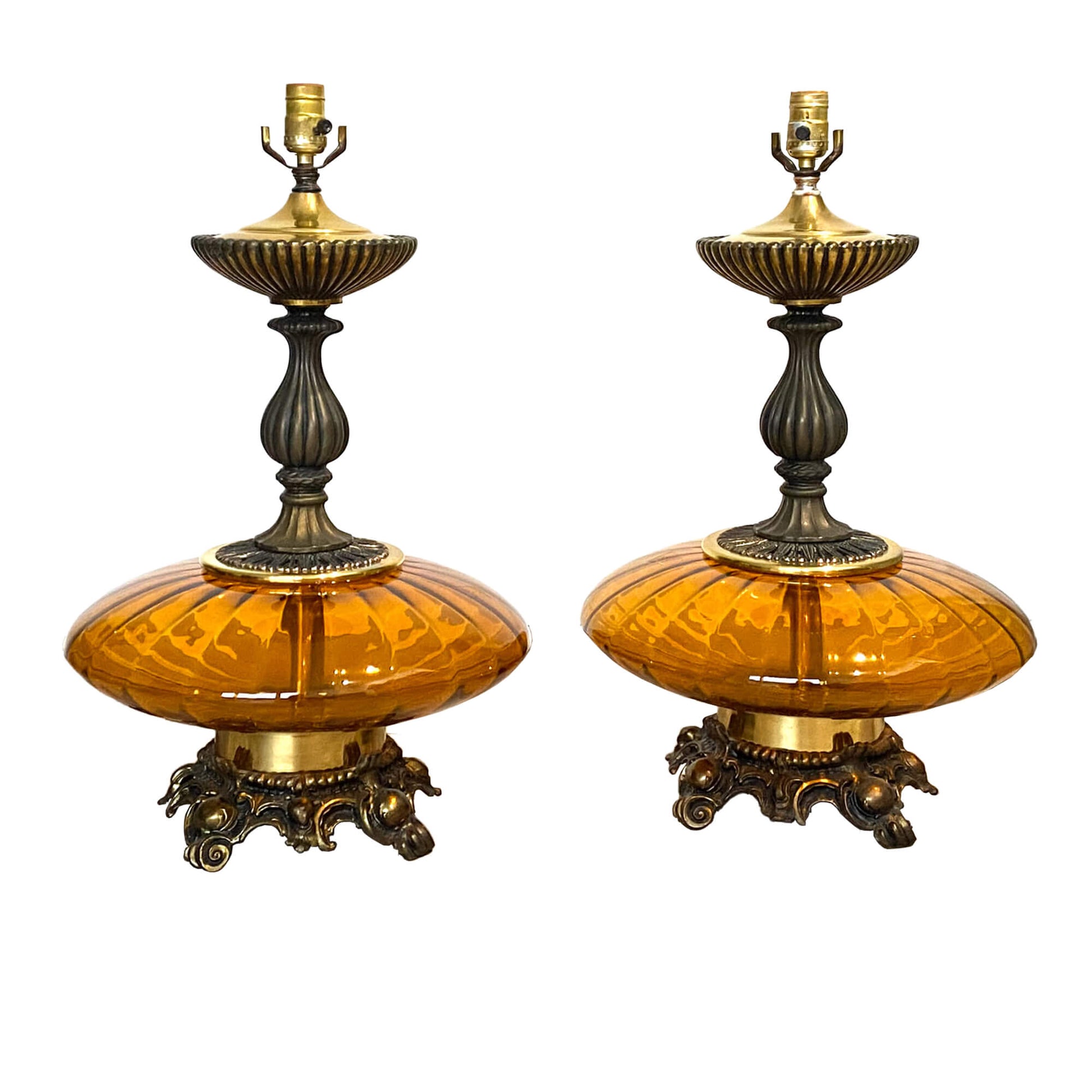 Amber-glass-table-lamps_-Mid-Century_-Hollywood-Recency_-Set-of-2.-Shop-eBargainsAndDeals.com.