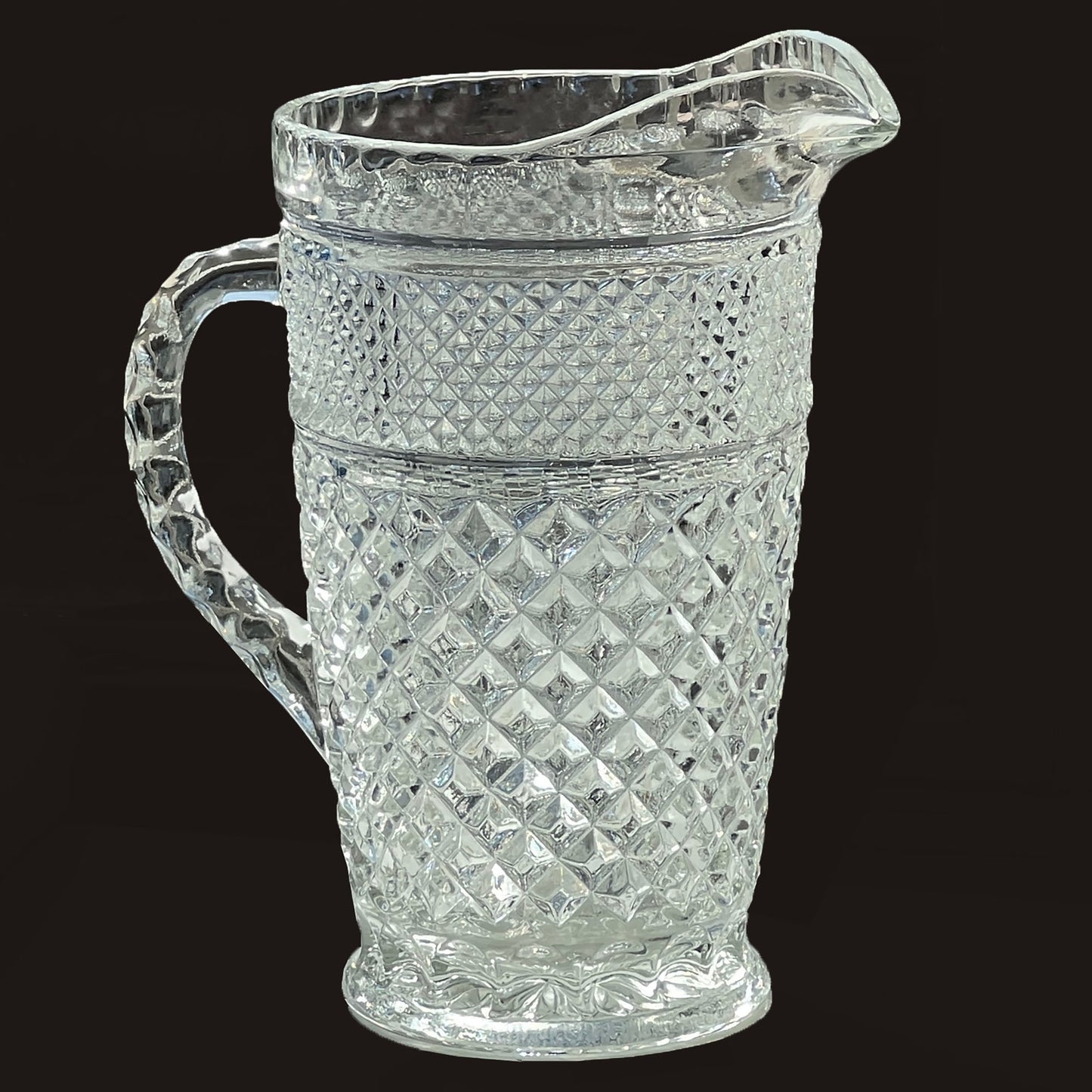 Anchor Hocking Wexford Diamond Pattern Pitcher 9.5"