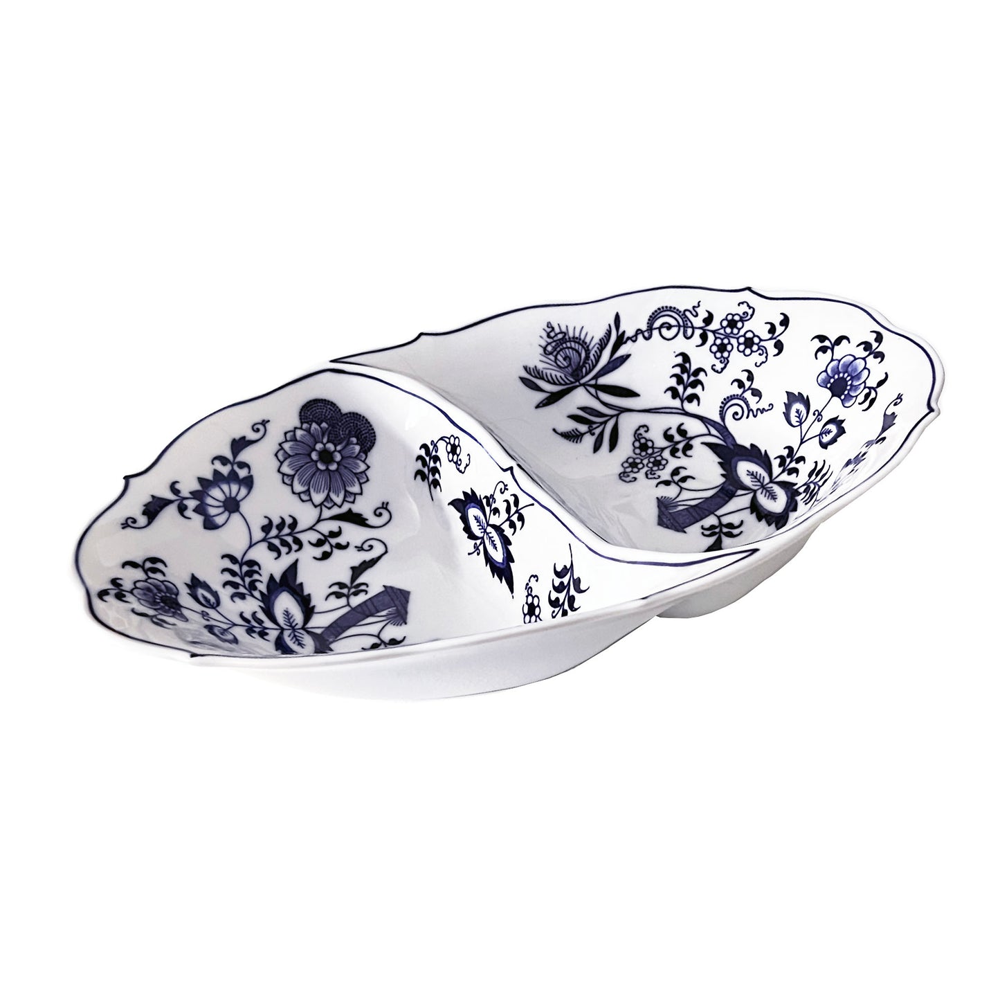 Vegetable Serving Bowl 11" Blue Danube Japan Oval Divided