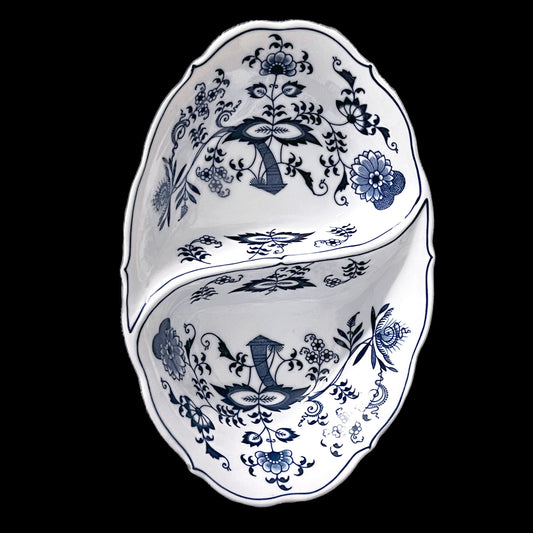 Vegetable Serving Bowl 11" Blue Danube Japan Oval Divided
