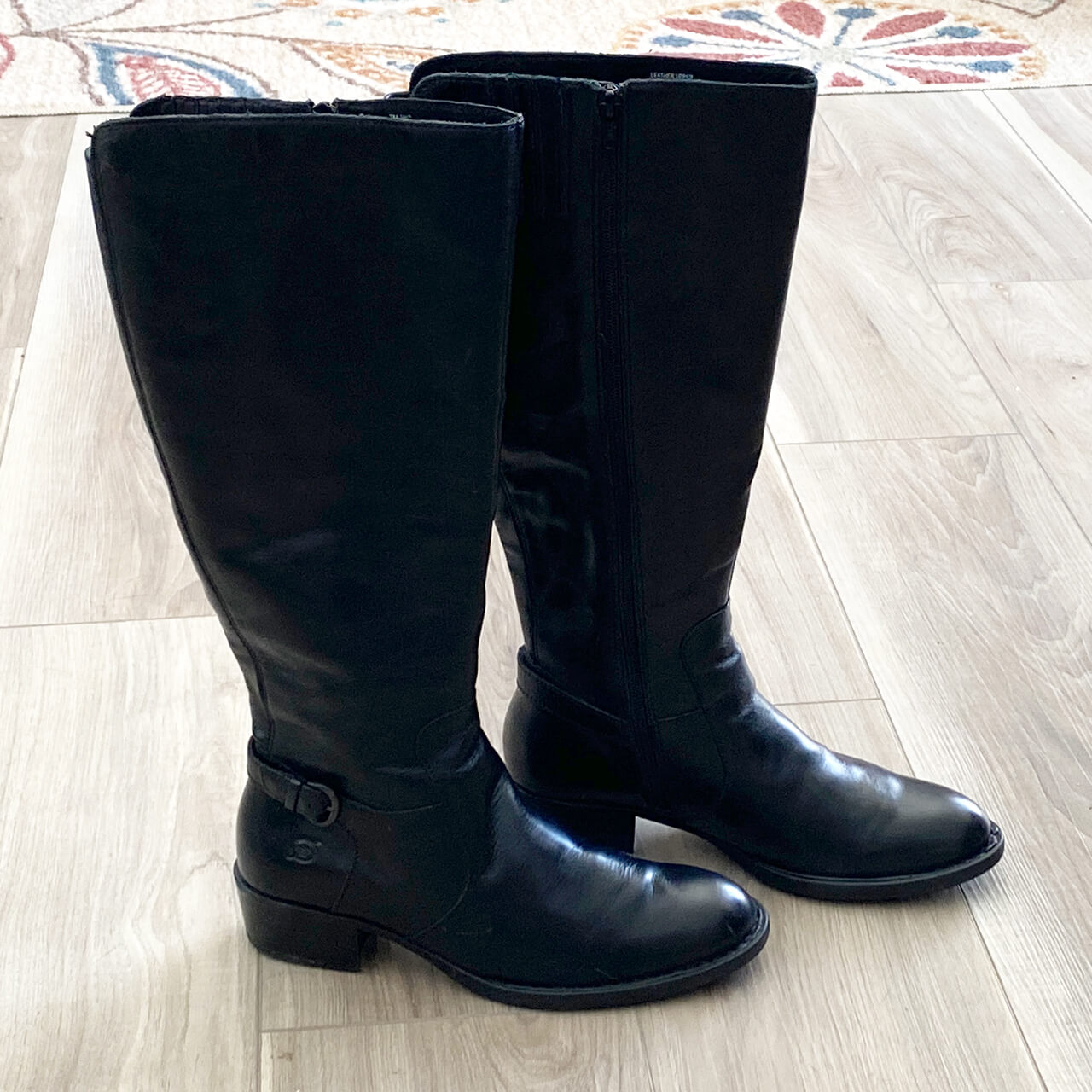 Born Helen Black Leather Equestrian Riding Boots. Size 7M.