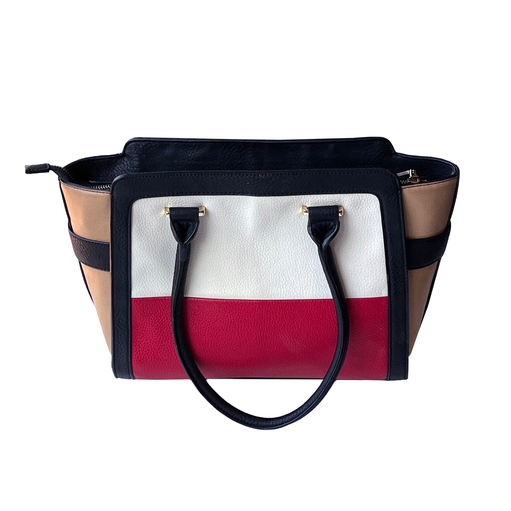 Charming-Charlie-Red_-White_-Beige-Navy-Colorblock-Leather-Satchel.-Shop-eBargainsAndDeals.com