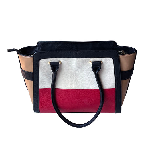 Charming-Charlie-Red_-White_-Beige-Navy-Colorblock-Leather-Satchel.-Shop-eBargainsAndDeals.com
