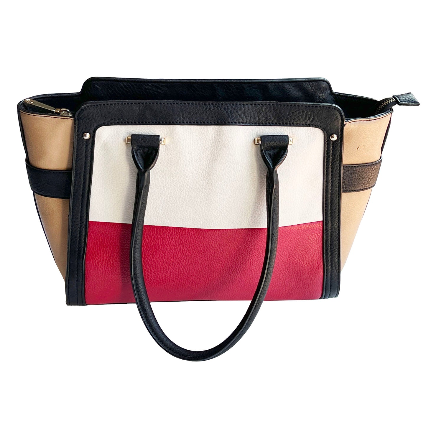 Charming-Charlie-Red_-White_-Beige-Navy-Colorblock-Leather-Satchel_side2.-Shop-eBargainsAndDeals.com