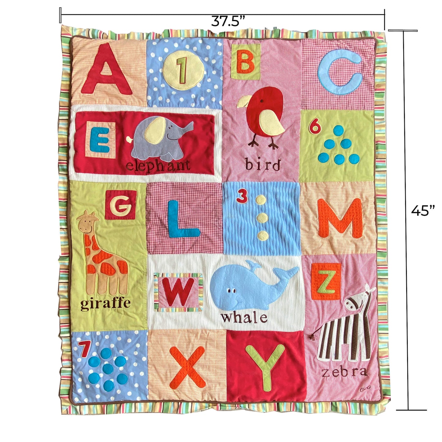 CoCaLo Alphabet Soup Reversible Baby Crib Blanket