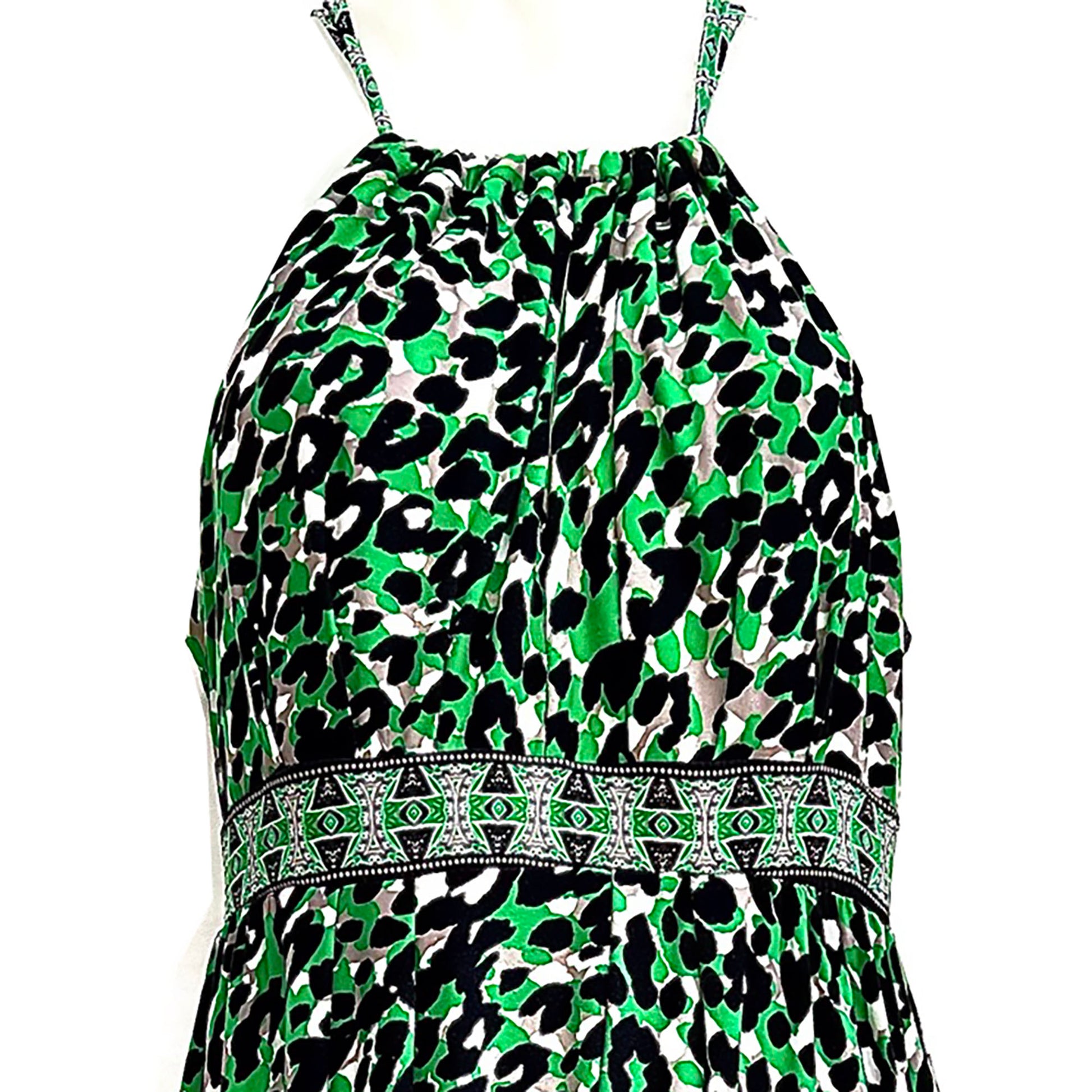INC-International-Concepts-Black-Green-animal-print-Halter-Sundress_close-up-view