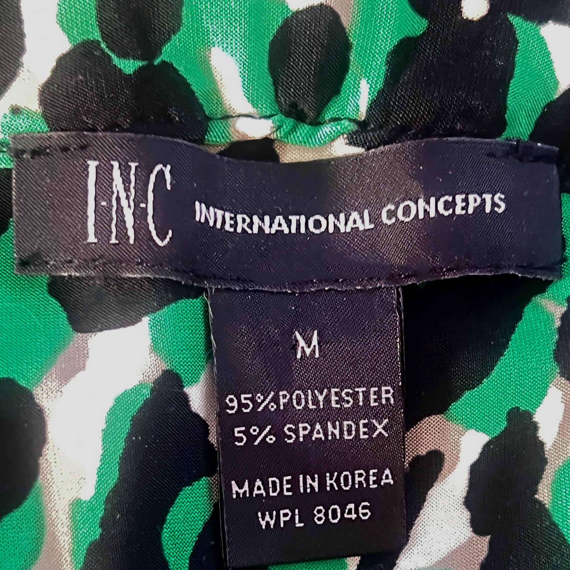 INC-International-Concepts-Black-Green-animal-print-Halter-dress-label