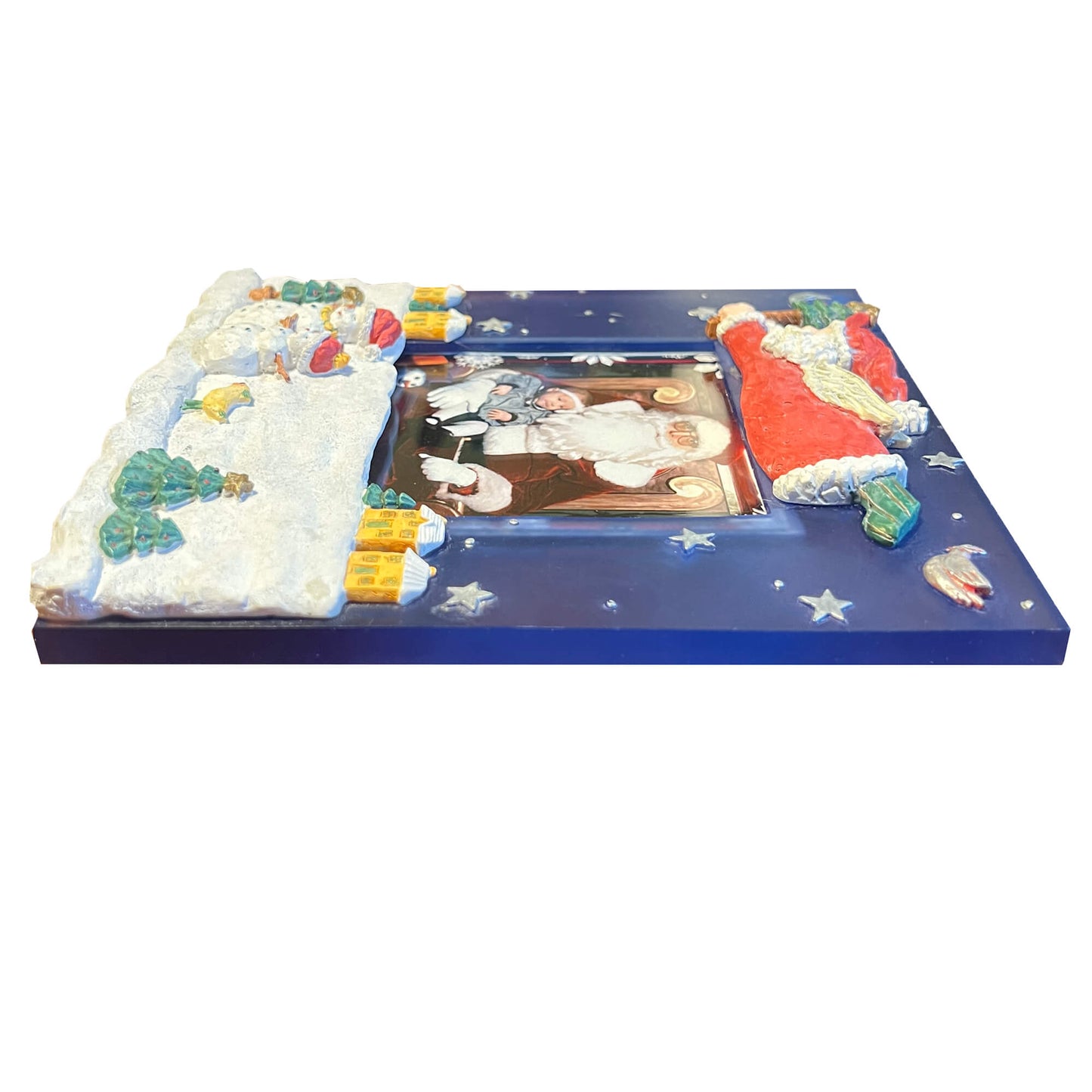 Olmec-Blue-Acrylic-3-D-Flying-Santa-Claus-Picture-Frame.-View-laying-flat.-Shop-eBargainsAndDeals.com