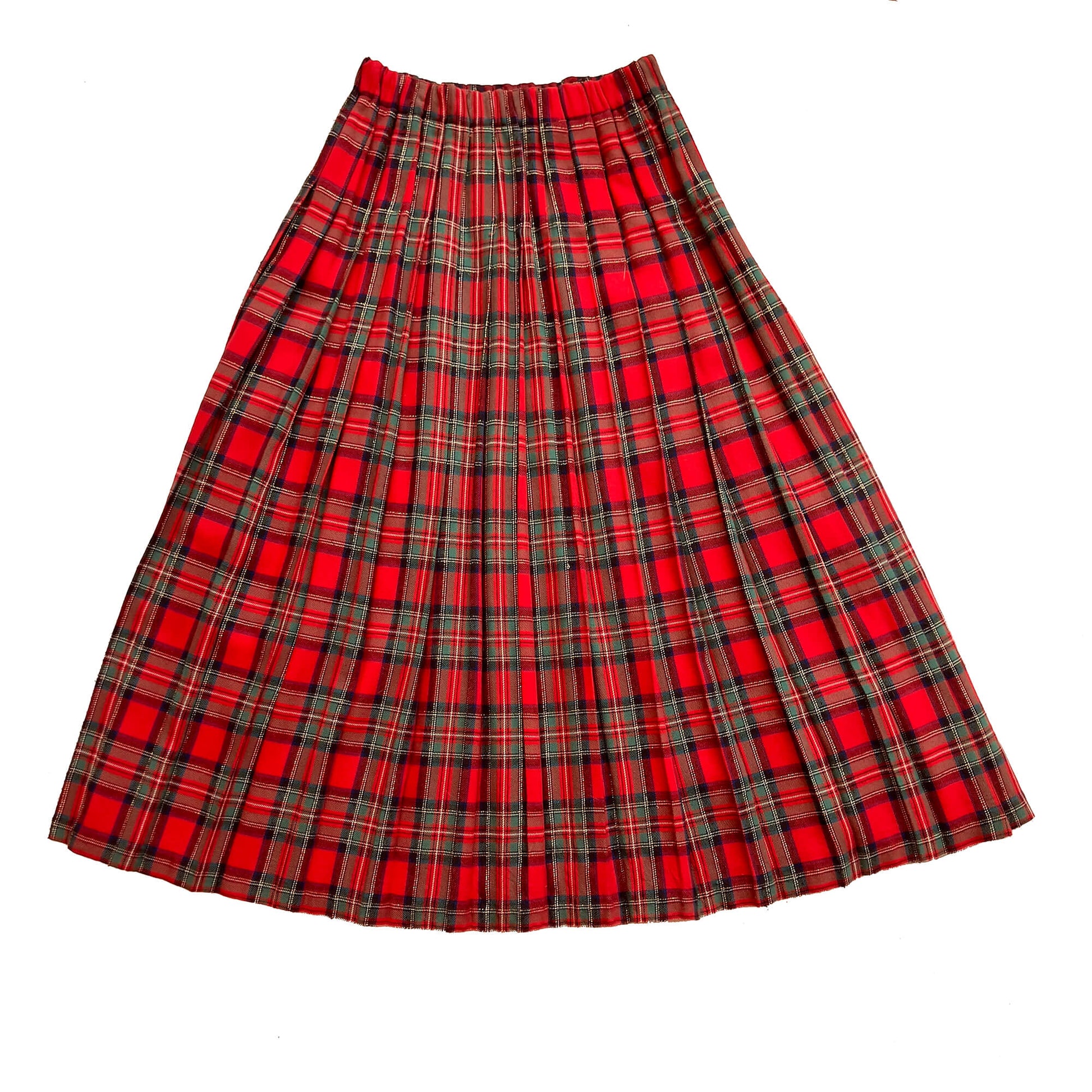 Red-Tartan-Plaid-Wool-Pleated-Maxi-Shirt.-Shop-eBargainsAndDeals.com