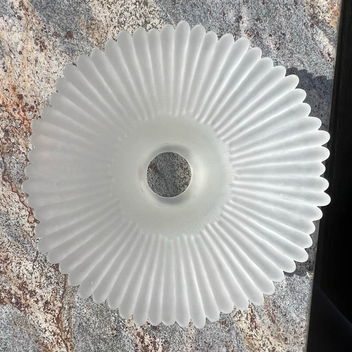 Ribbed-Frosted-Glass-Replacement-Fan_-Lamp-Shade_-Flower-Petals.-View-from-top-center.-