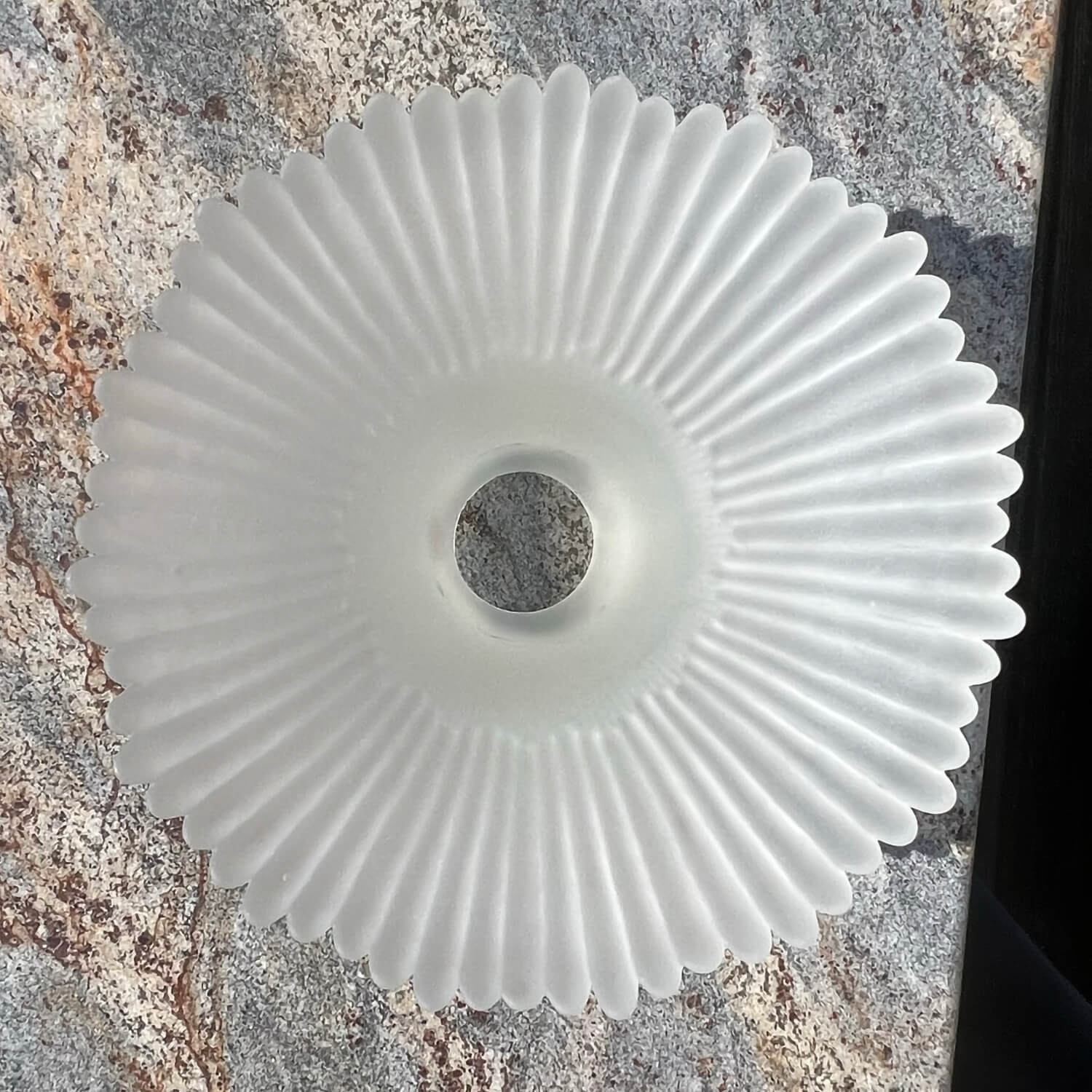 Ribbed-Frosted-Glass-Replacement-Fan_-Lamp-Shade_-Flower-Petals.-View-from-top-center.-