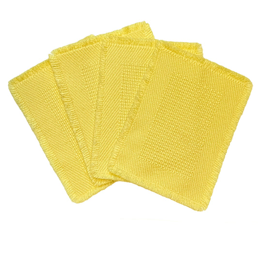 Vintage-yellow-woven-placemats.-Set-of-4.