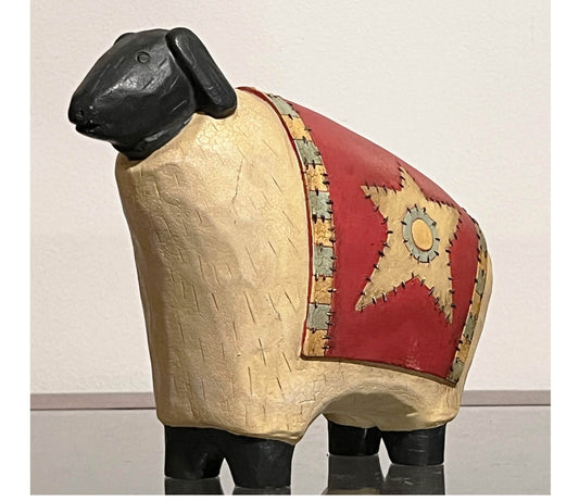 Southwest-Resin-Sheep-Figurine-8.75-in.-Farmhouse-Decor.-Angle-View.-E-Shop-eBargainsAndDeals.com.
