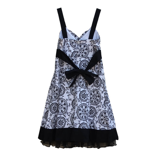 Speechless-White-and-Black-Medallion-Print-Dress_backview_Junior-sz-5_shop-eBargainsAndDeal