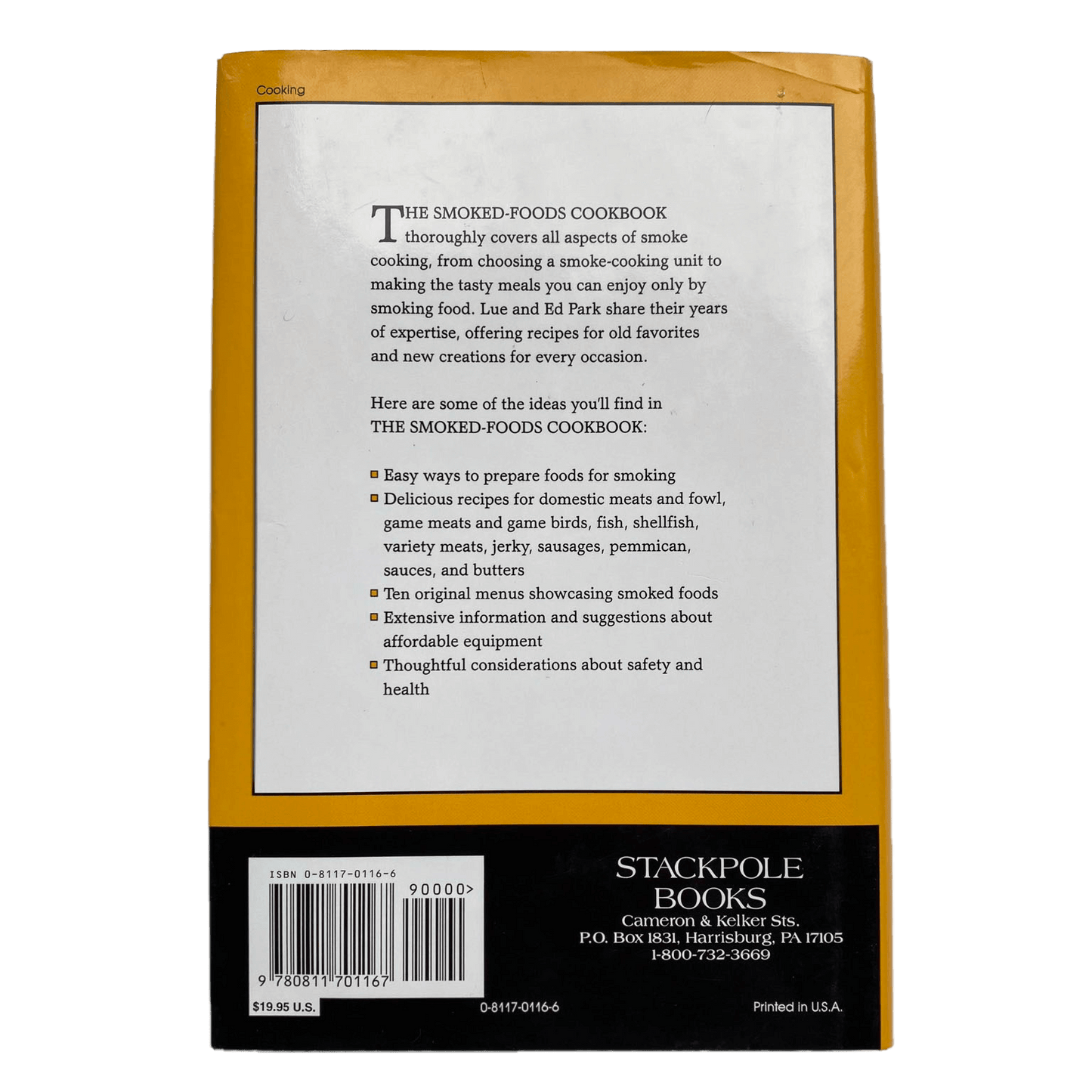 The Smoked-Foods Cookbook, Hardcover 1992, First Edition