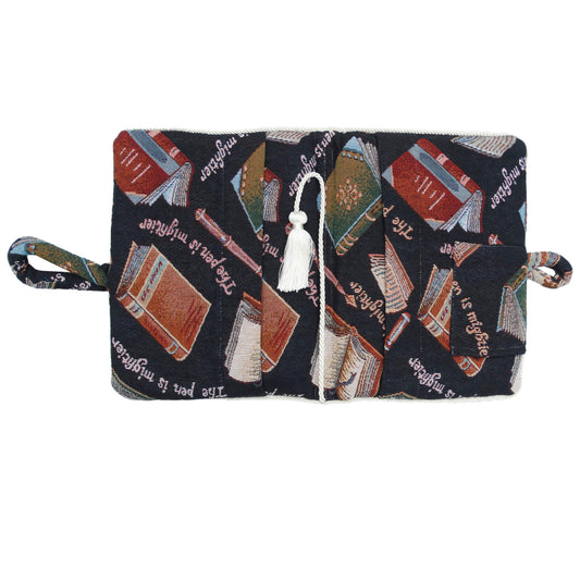 Thick-padded-black-book-pattern-book-sleeve_-tablet,-iPad-cover.Shop-eBargainsAndDeals.com