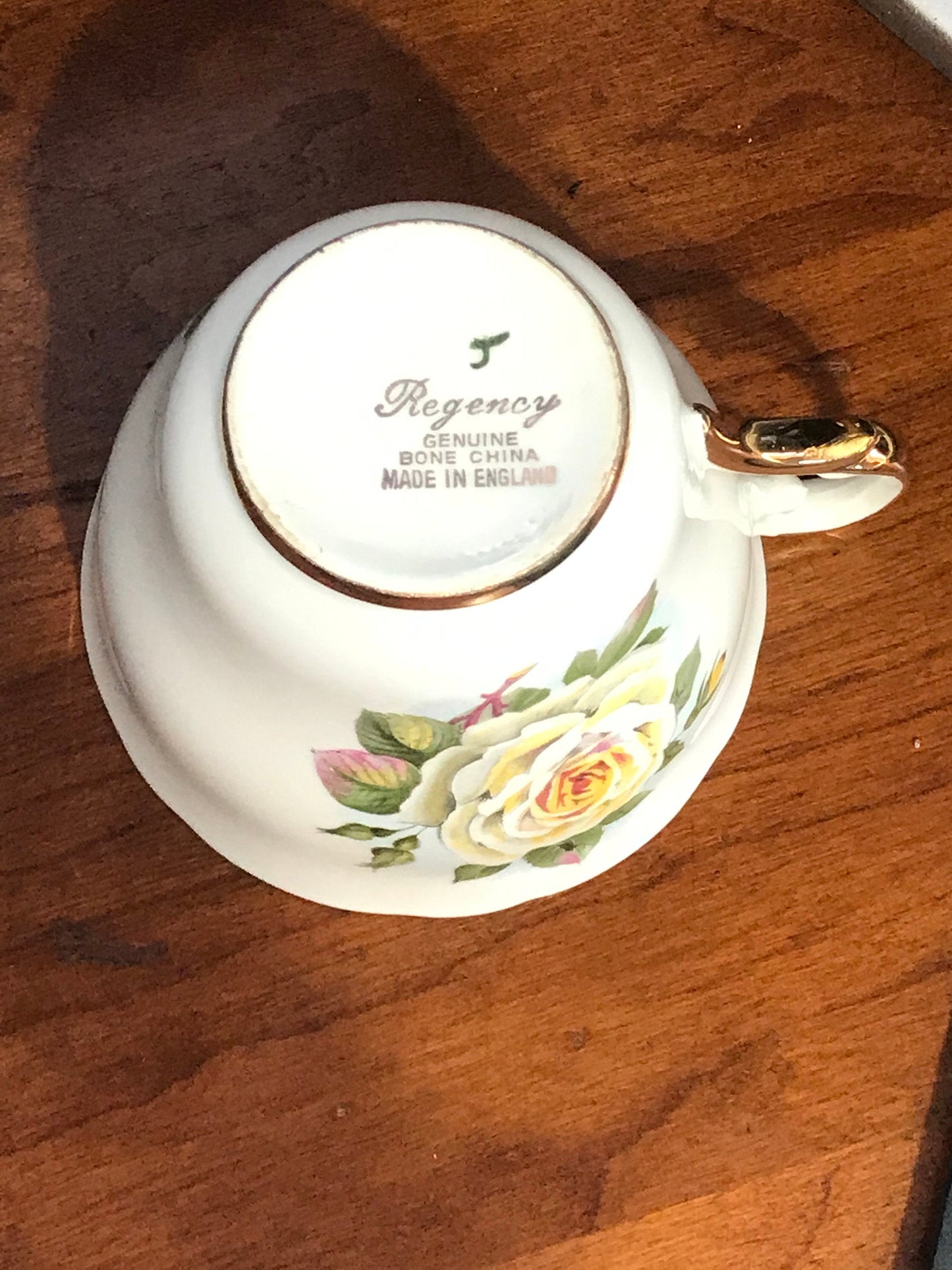 Regency Bone China Yellow Rose Cup and Saucer Set