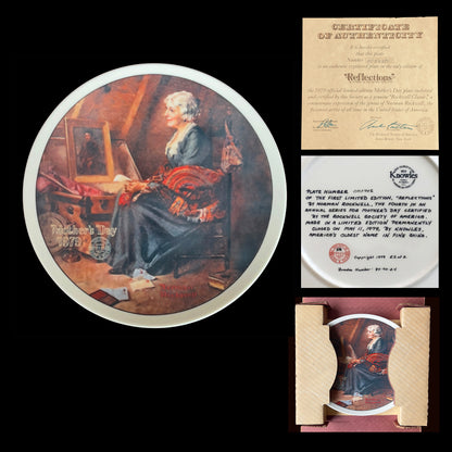 1979-Knowles-Reflections-Mother_s-Day-Plate_-First-Edition-Rockwell-Certificate_Boxed