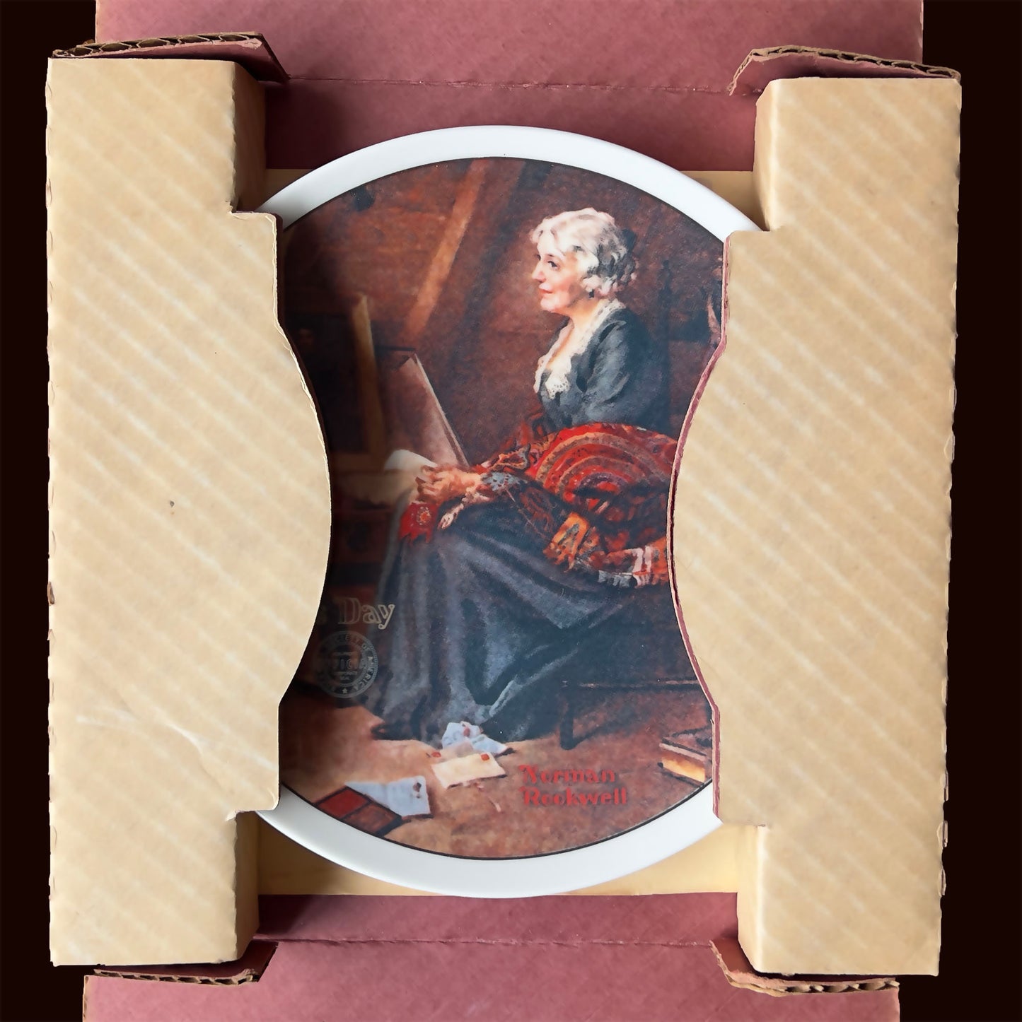 1979-Mother's-Day-Plate-Norman-Rockwell-Reflections-Plate-by-Knowles, Boxed