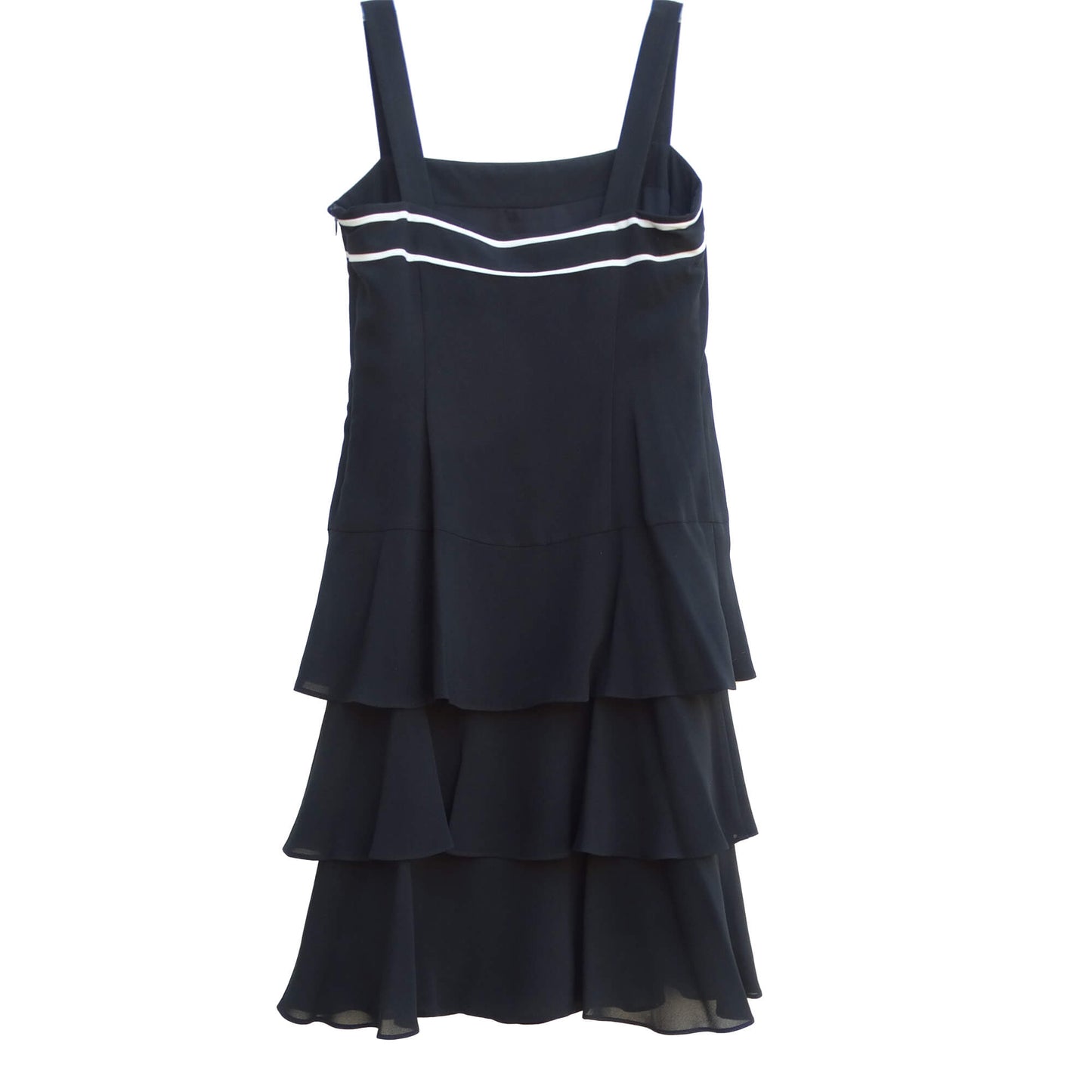 Ann-Taylor-Loft-Black-Tiered-Cocktail-Dress_Size-4_Back-view.-Shop-eBargainsAndDeals.