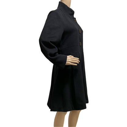 Artifacts-Collection-Black-Vintage-Womens-Wool-Coat.-Side-view.-Shop-eBargainsAndDeals.com