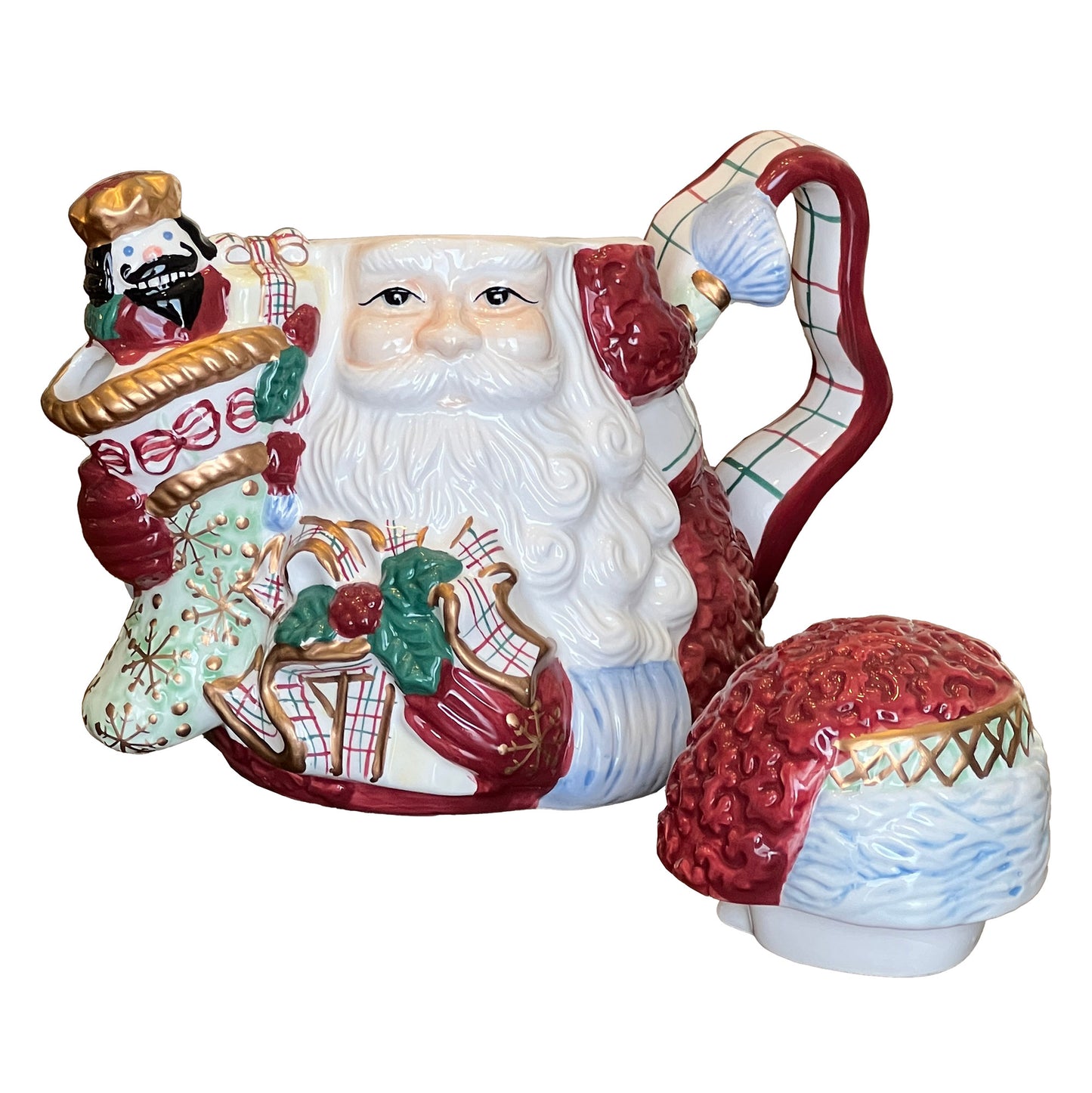 Avon-Ceramic-St-Nicholas-Christmas-Santa-Claus-Teapot.-View-with-top-off.