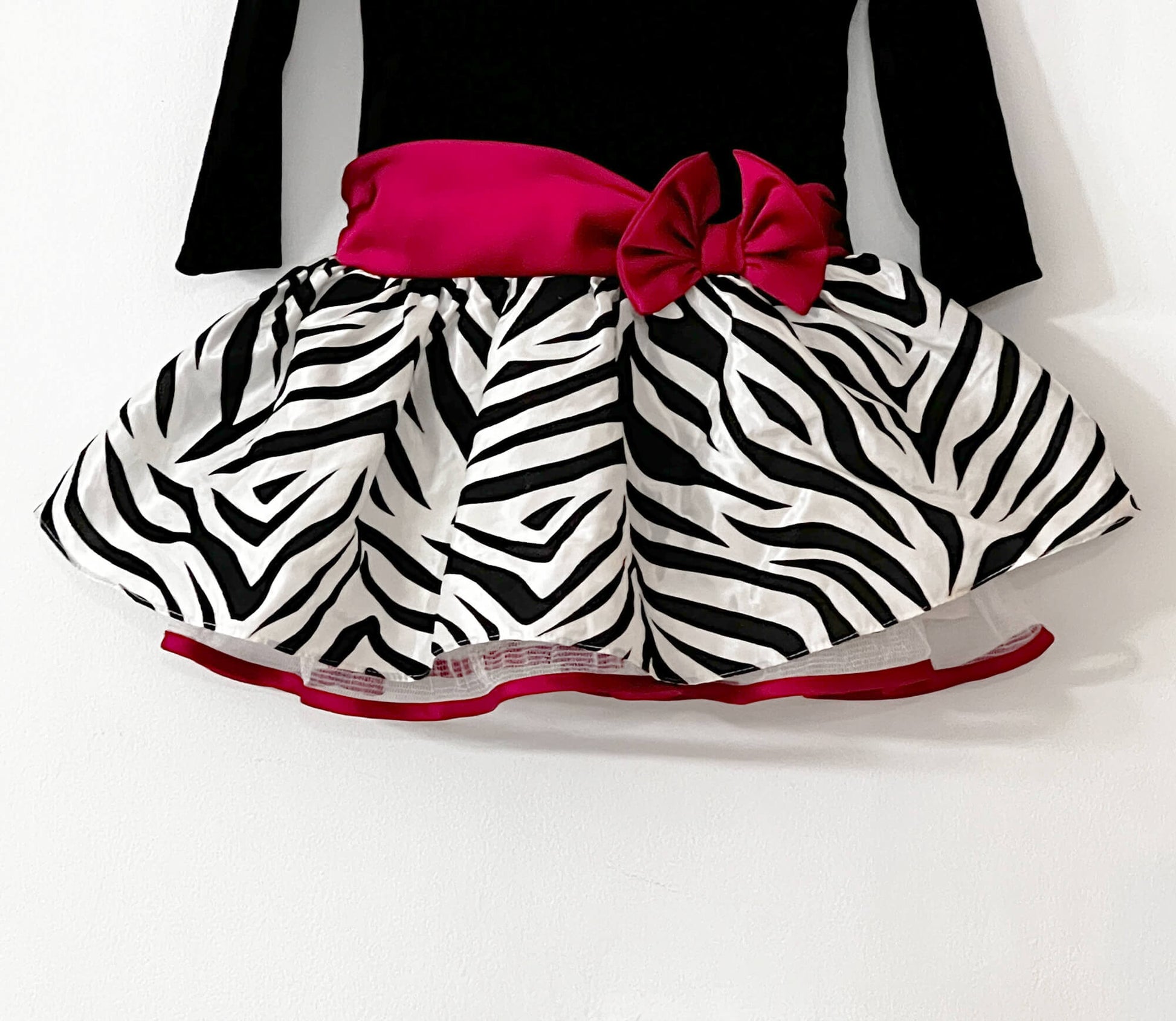 Bonnie-Baby-Velvet-Zebra-Party-Dress-Close-Up-view.-Shop-eBargainsAndDeals.com